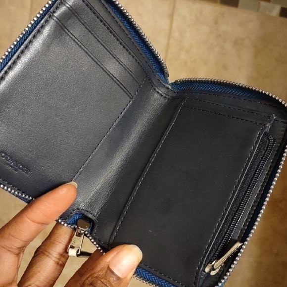 Coach Blue and Brown Leather Wallet - Picture 9 of 9